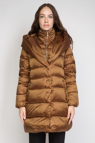 Anorak largo con capucha - Marrón