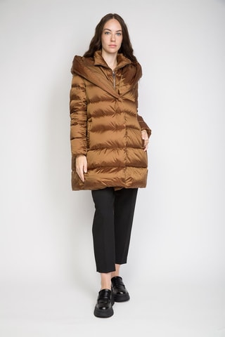 Anorak largo con capucha - Marrón