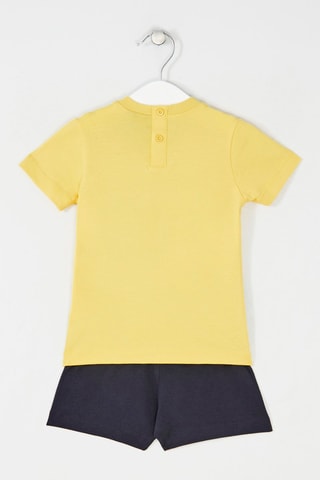 Camiseta y short - Amarillo y azul marino