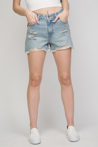 Short vaquero de tiro alto Istit - Azul