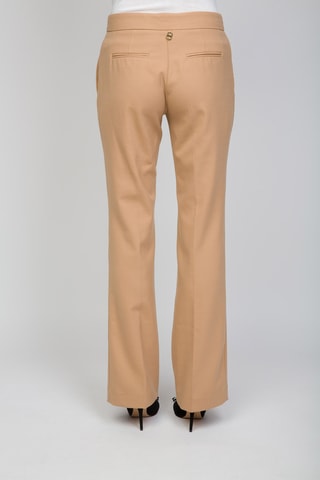 Pantalón de lana de tiro alto - Blanco y camel