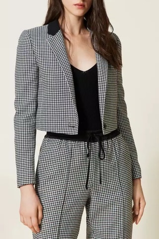 Chaqueta de lana - Negro y crudo