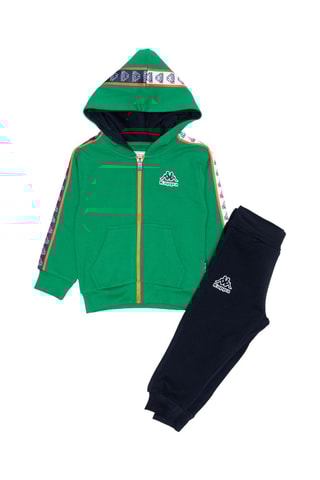 Conjunto de sudadera con capucha y pantalón de chándal  - Negro y verde