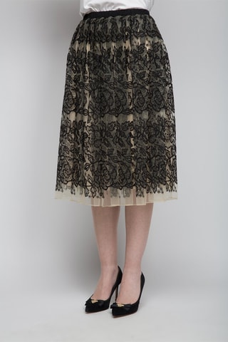 Falda larga - Negro y nude