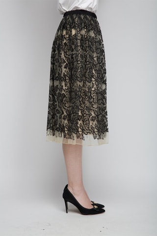 Falda larga - Negro y nude