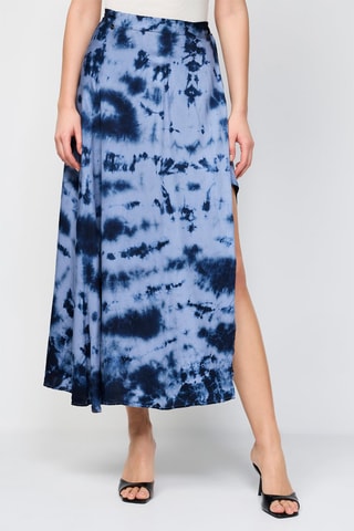 Falda larga tie-dye - Azul