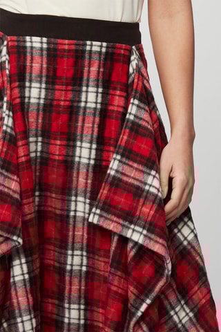 Falda evasé de lana virgen y cachemir - Rojo y blanco - Harmont & Blaine