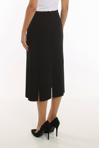 Falda recta de talle alto - Negro