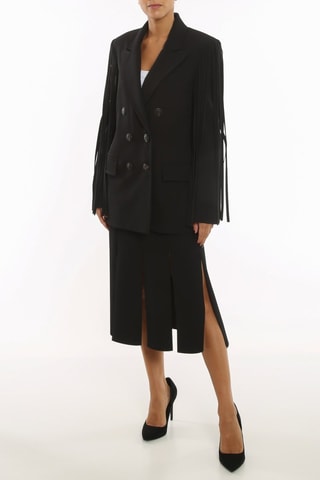 Falda recta de talle alto - Negro