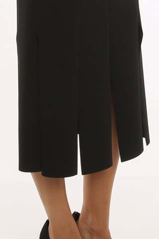 Falda recta de talle alto - Negro