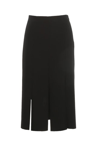 Falda recta de talle alto - Negro