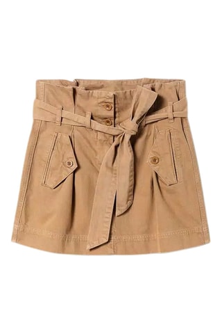 Minifalda de talle alto - Camel