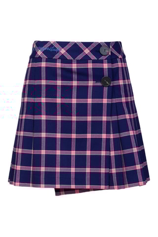 Falda cruzada de talle alto - Azul marino