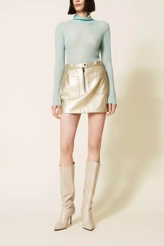 Minifalda de talle alto - Dorado