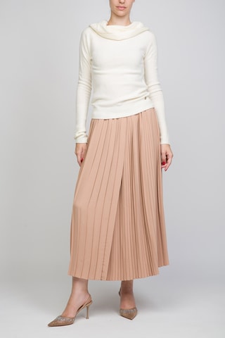 Falda plisada - Beige