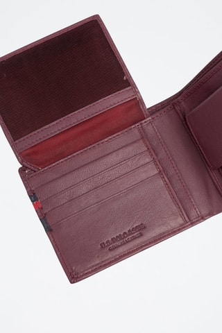 Cartera de piel Uspa Gold Cup - Burdeos