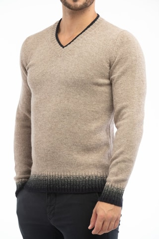 Jersey regular fit de lana virgen - Beige - Zanone