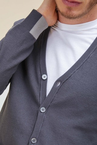 Cárdigan slim fit - Gris oscuro - Zanone