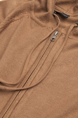 Cárdigan con capucha - Camel