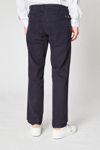 Pantalón recto - Beige y azul marino