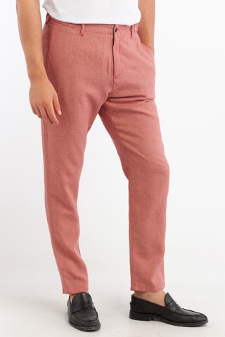Pantalón chino de lino - Rosa jaspeado