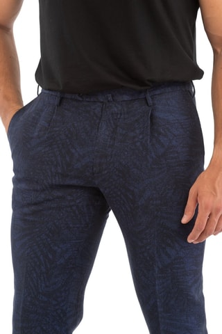 Pantalón slim fit de lino - Azul marino - Incotex