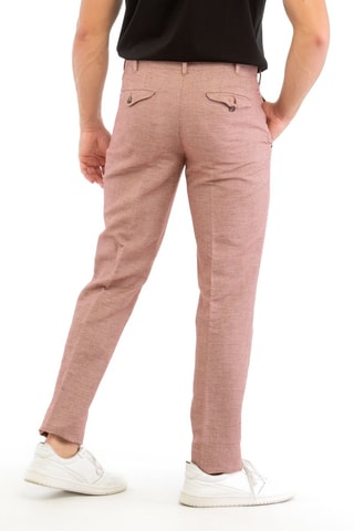 Pantalón slim fit de lino - Rojo teja - Incotex