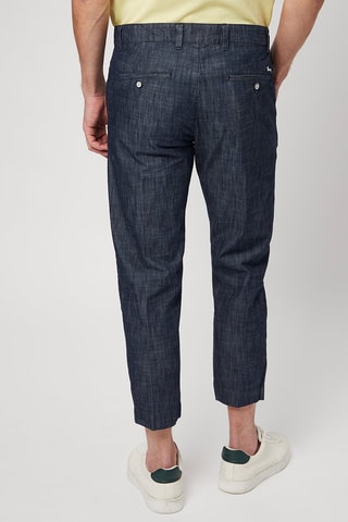 Pantalón slim fit 7/8 - Azul oscuro jaspeado - Harmont & Blaine