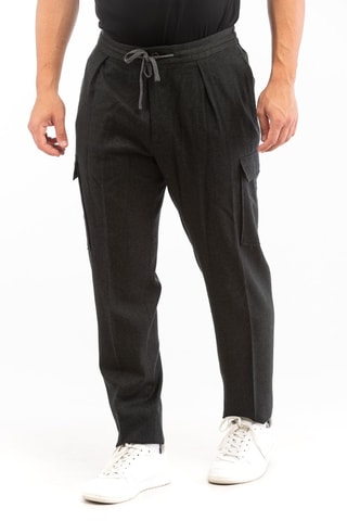 Pantalón carrot de lana virgen - Verde oscuro - Incotex