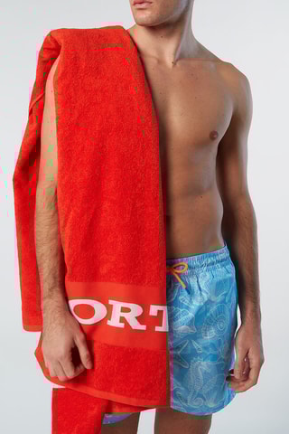 Bañador corto - Celeste y blanco