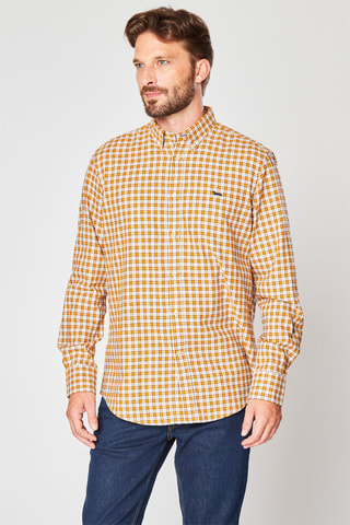 Camisa de cuadros - Mostaza y blanco - Harmont & Blaine