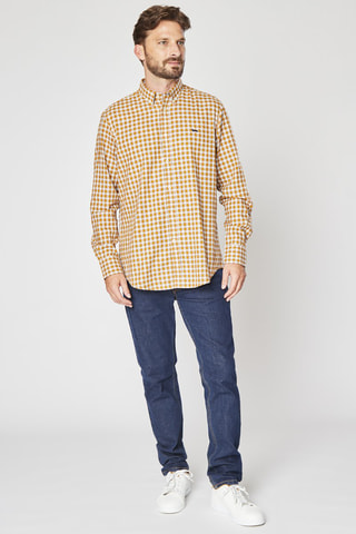 Camisa de cuadros - Mostaza y blanco - Harmont & Blaine