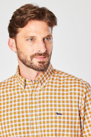 Camisa de cuadros - Mostaza y blanco - Harmont & Blaine