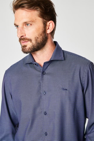 Camisa - Azul marino y crudo
