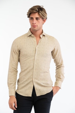 Camisa slim fit - Beige - Glanshirt
