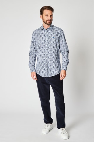 Camisa de flores - Azul y beige