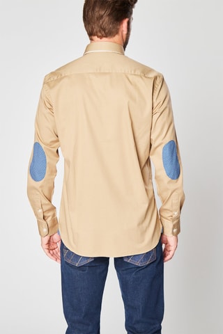 Camisa de lana - Beige y azul