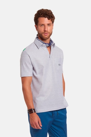 Polo de lino - Gris jaspeado