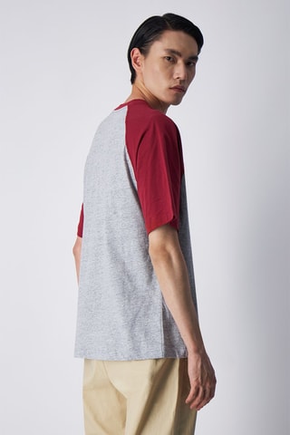 Camiseta Champion Athletics - Gris jaspeado y burdeos