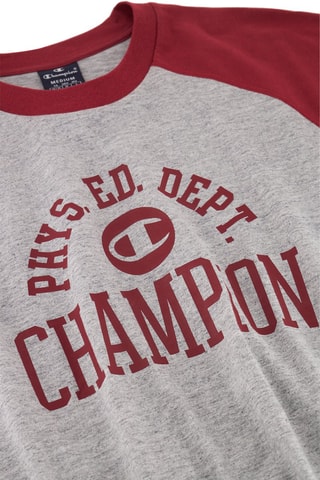 Camiseta Champion Athletics - Gris jaspeado y burdeos