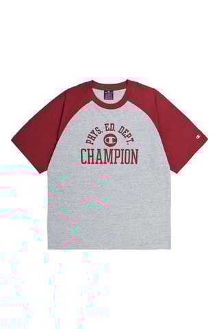 Camiseta Champion Athletics - Gris jaspeado y burdeos