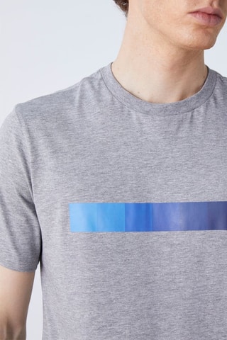 Camiseta - Gris jaspeado y azul