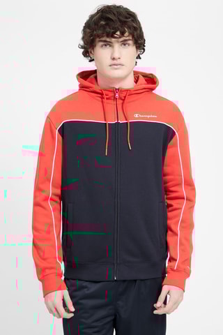 Sudadera con capucha - Rojo y azul marino