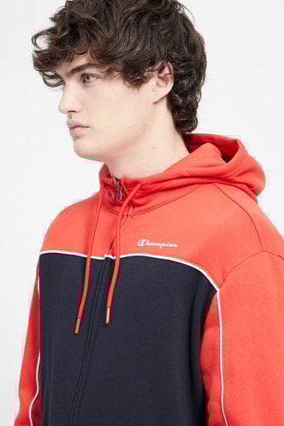 Sudadera con capucha - Rojo y azul marino