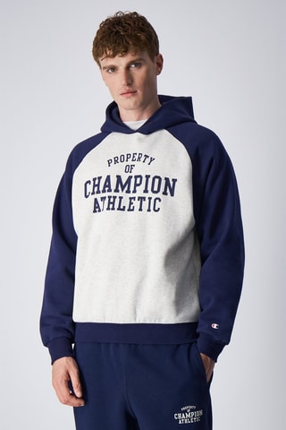 Sudadera con capucha Champion Athletics - Gris jaspeado y azul marino