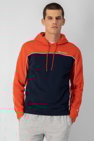 Sudadera con capucha - Naranja y azul marino