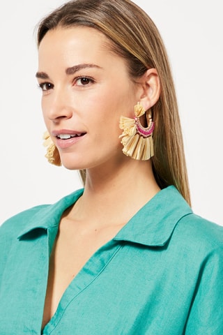 Boucles d'oreilles - Ivoire et rose