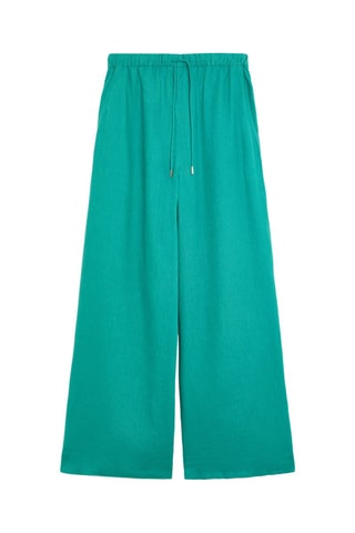 Pantalon relaxed en lin - Turquoise