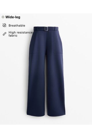 Pantalon wide legs - Bleu marine