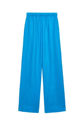 Pantalon droit en lin - Bleu